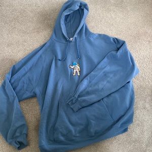 Hanes Ecosmart blue hoodie with embroidered patch